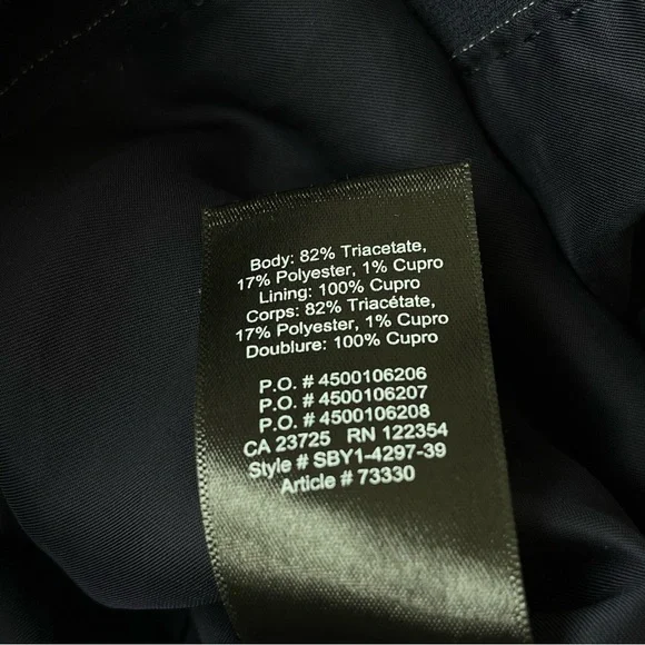 ARITZIA BABATON NAVY PINSTRIPE TRENT LONG JACKET - Picture 12 of 12